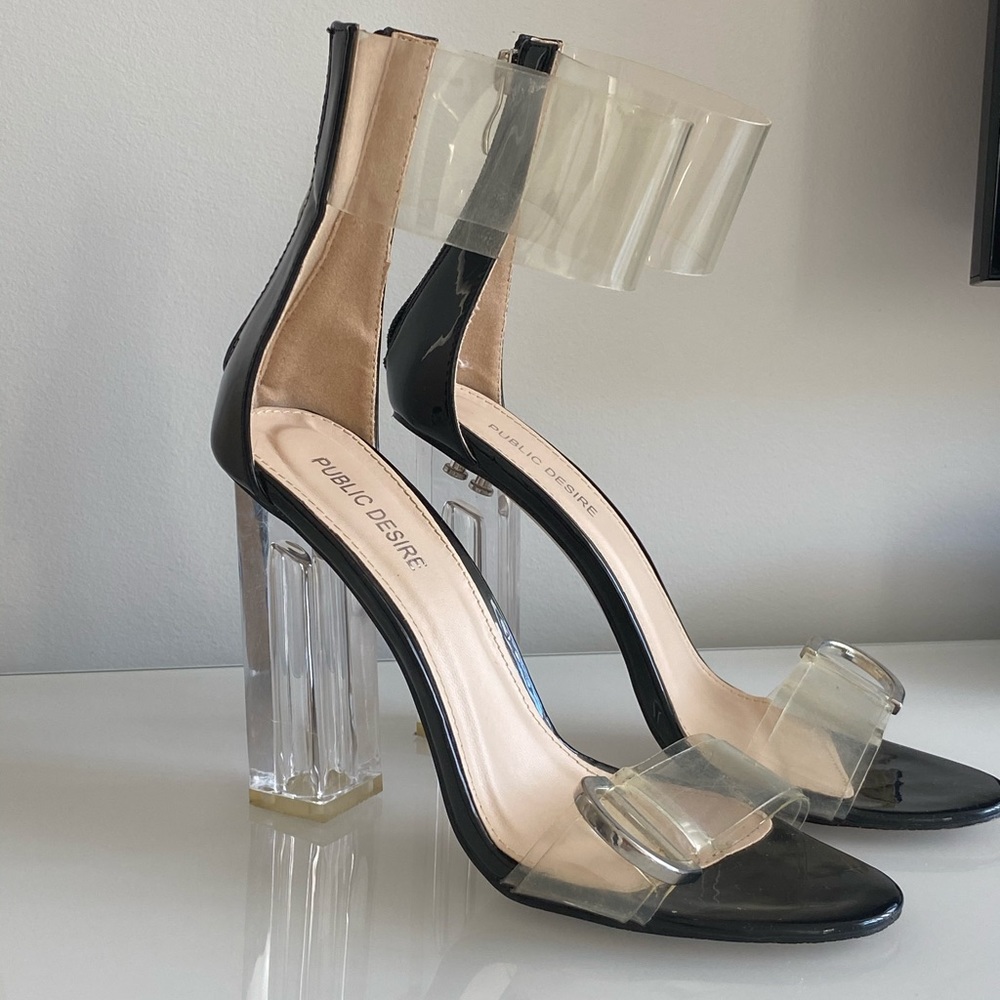 Clear Black Heels